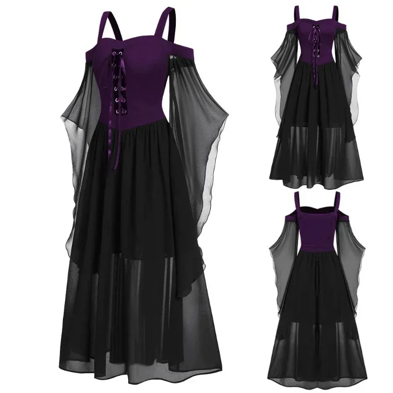 Medieval Renaissance Dress Women - Nieuwe Middeleeuwse Heksenjurk voor Vrouwen Halloween
