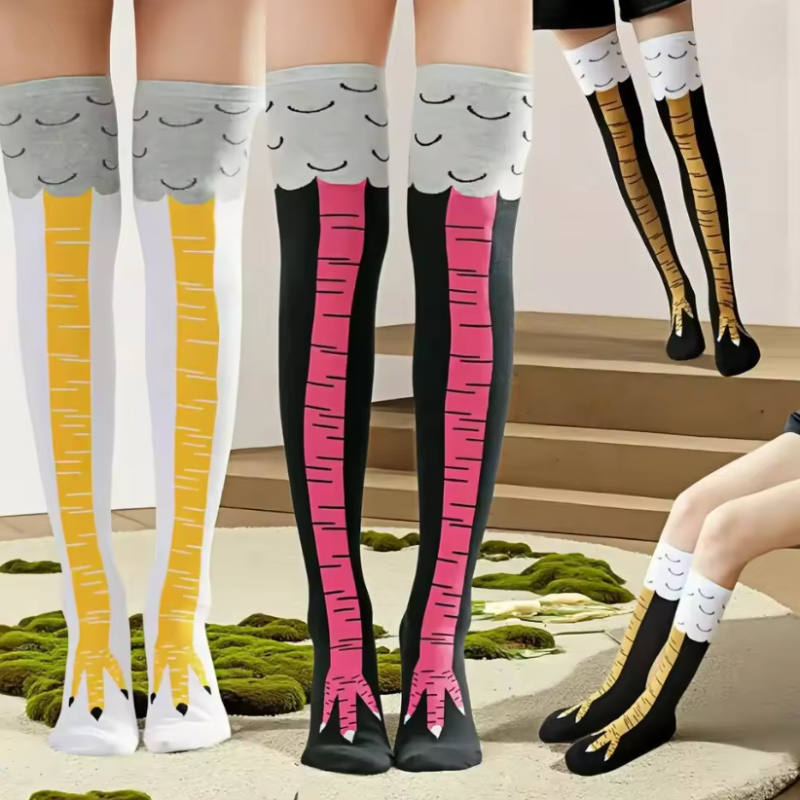Funny Chicken Leg Socks - Nieuwe dames kniekousen trendy cartoon grappige