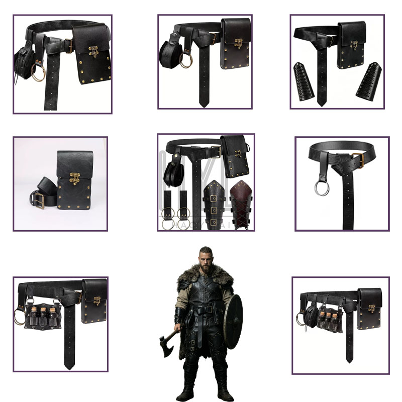 Costumes - Vikingkostuumaccessoireset Middeleeuwse Retro Steampunk PU-leer rekwisieten