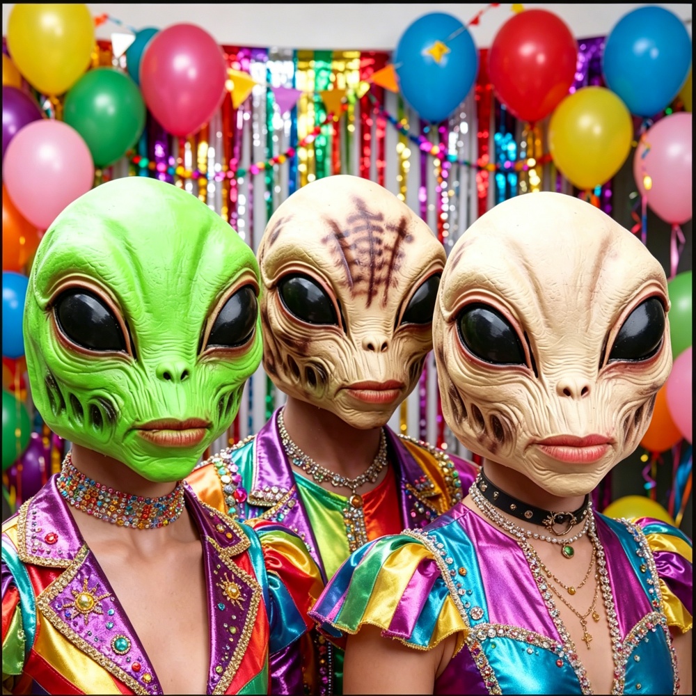 Latex Alien Mask Realistic - Halloween Alien Masker Feestkostuum Spookachtige Cosplay