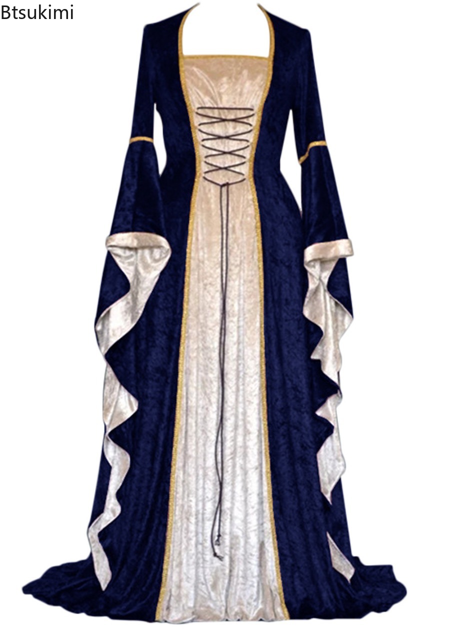 Medieval Renaissance Dress Women - Middeleeuwse retro hofkostuumjurk voor dames, met