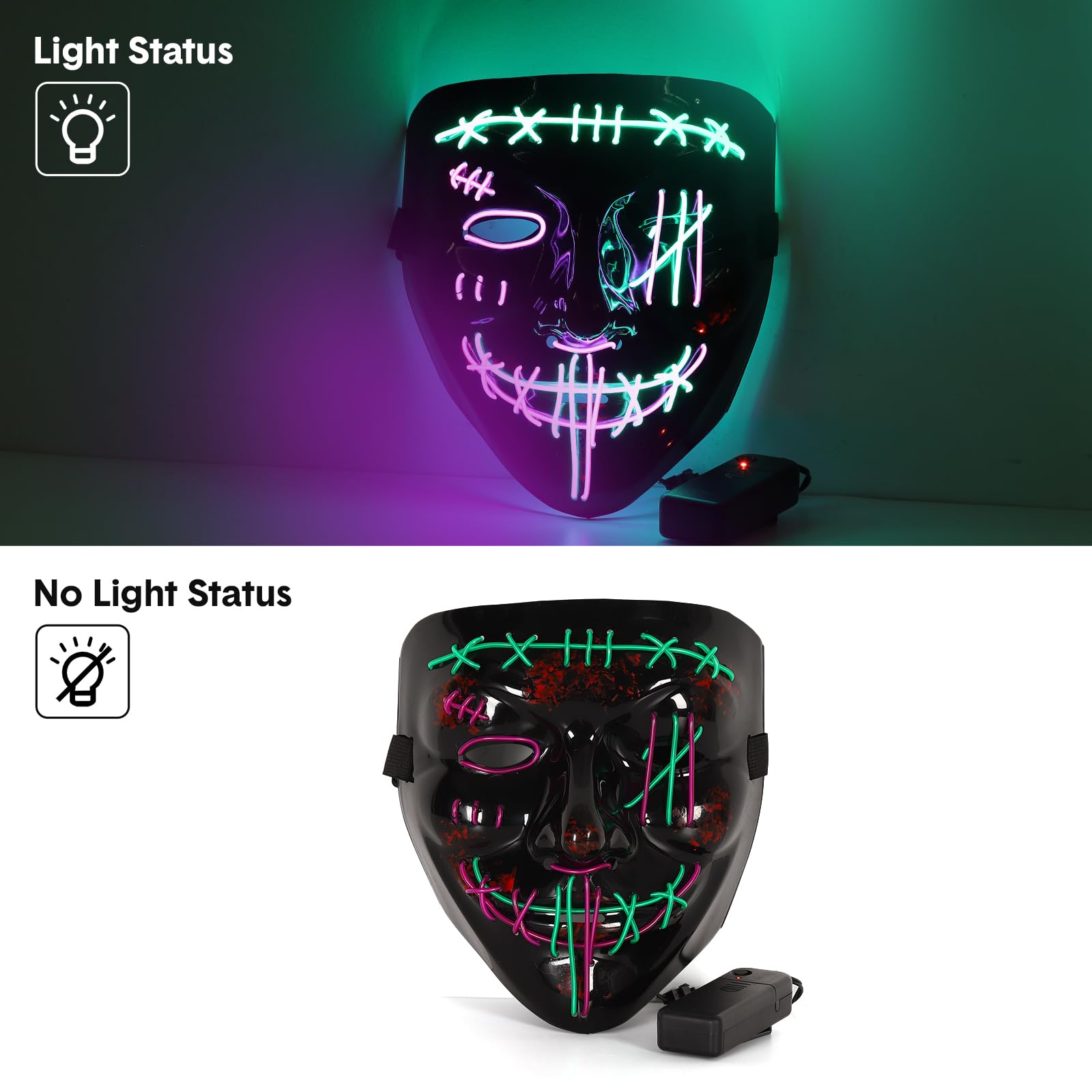 3-pack Halloween griezelmasker - Led Purge Mask Halloween recensie en prijs