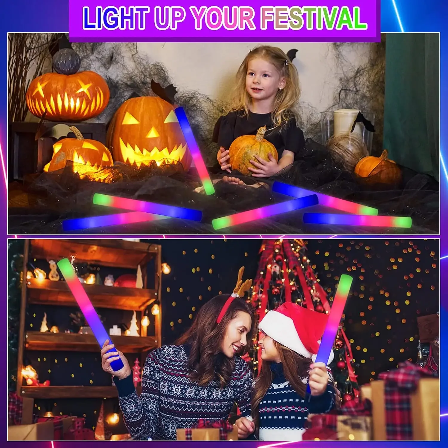1Z-50PCS Led Foam Glow Sticks  - Flashing Led Foam Sticks Party recensie en prijs