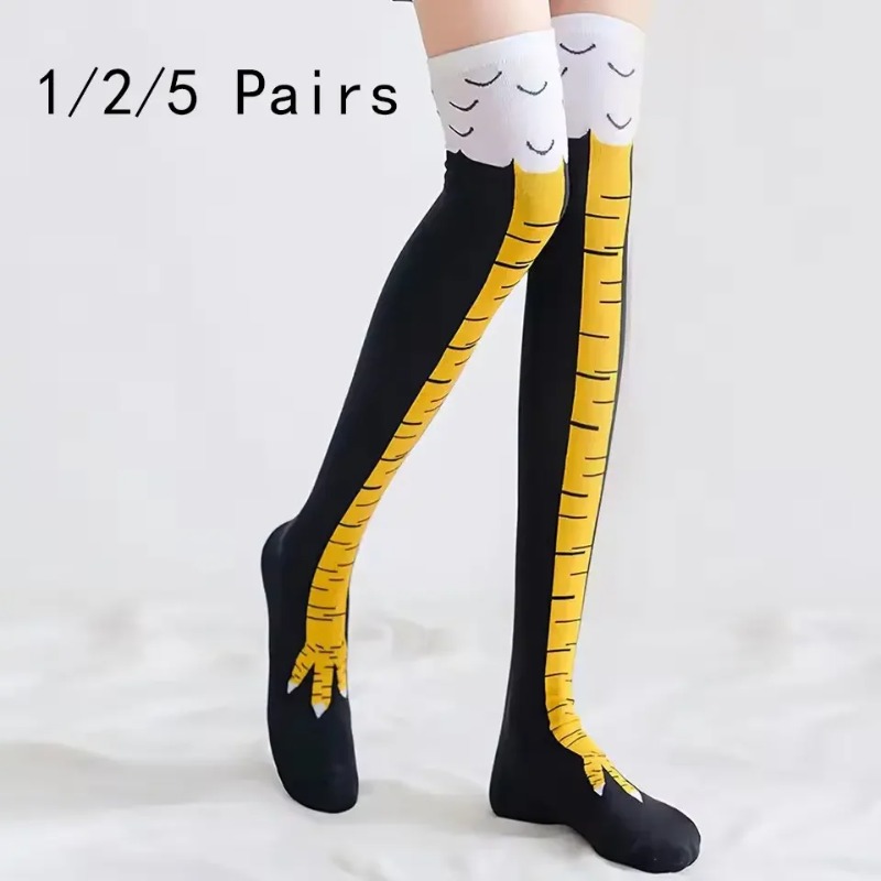 1/2/5 Paar Dames Kniekousen Tr - Funny Chicken Leg Socks recensie en prijs