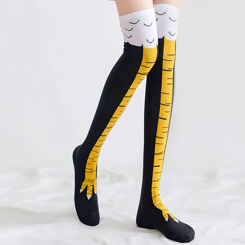 1/2 paar kippenvoeten print di - Funny Chicken Leg Socks recensie en prijs