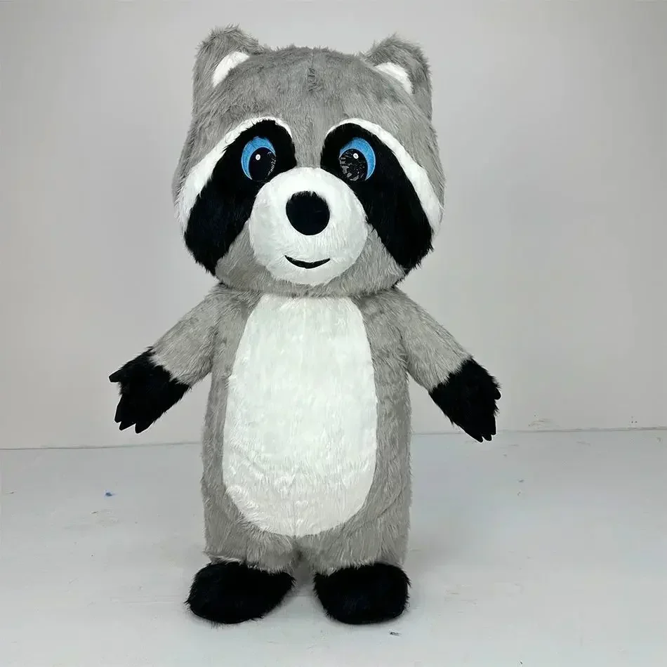 Grijze pluche opblaasbare wasb - Costumes recensie en prijs