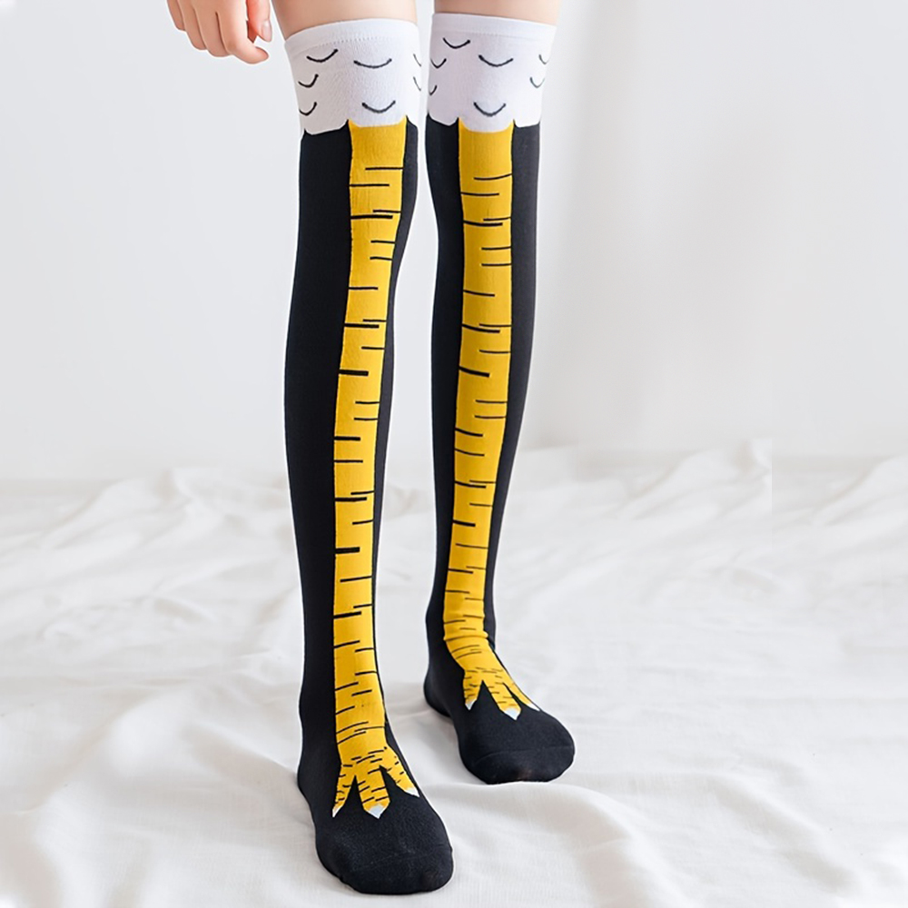 1 Paar Dames Kniekousen Trendy - Funny Chicken Leg Socks recensie en prijs